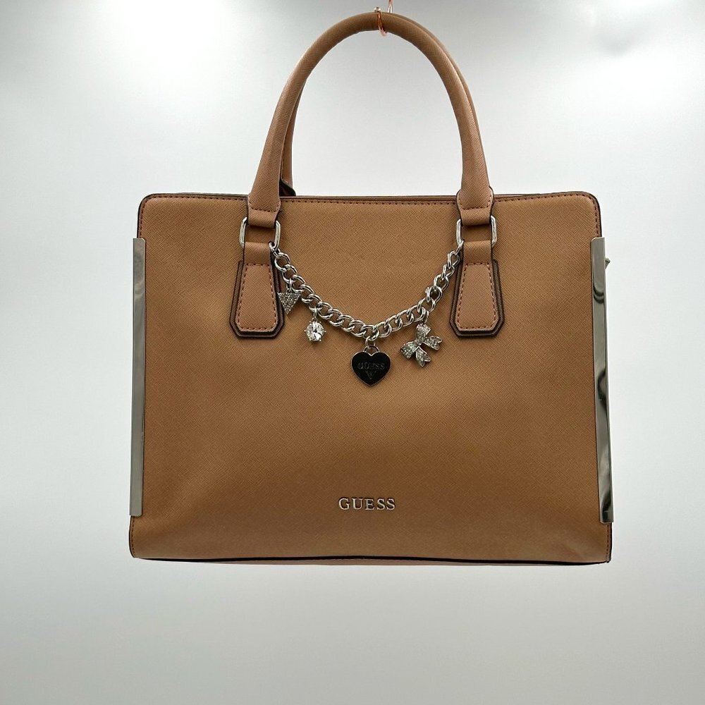 Guess Tan Handbag with Chain Detail